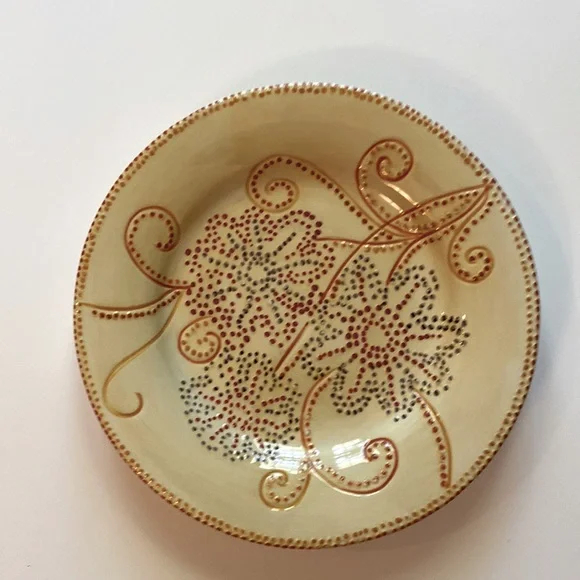 Pier 1 Floral Dot Pattern Replacement Salad Plate