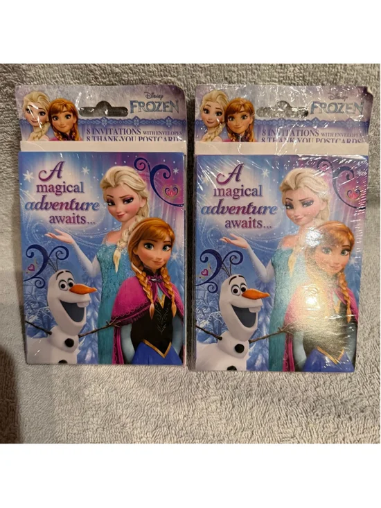 NOS Disney Frozen Child Party Invitations/Thank You Card Set/8 -2 Pack Bundle