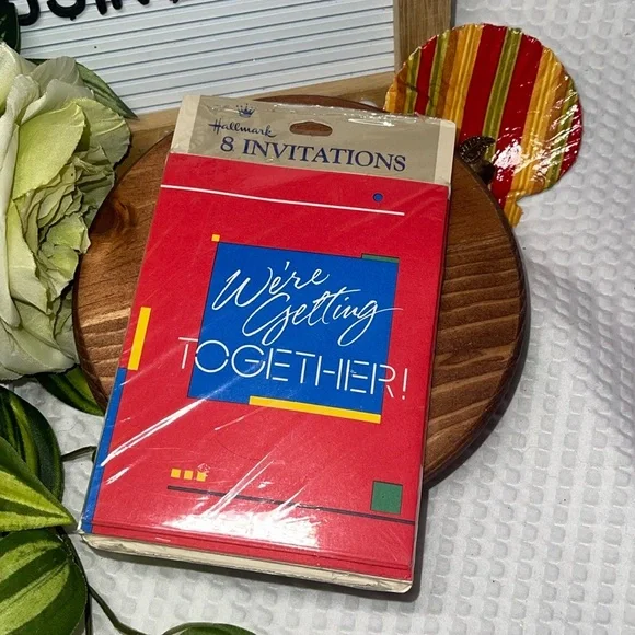 Vintage Hallmark “ We’re Getting Together “Invitations (8) RETRO