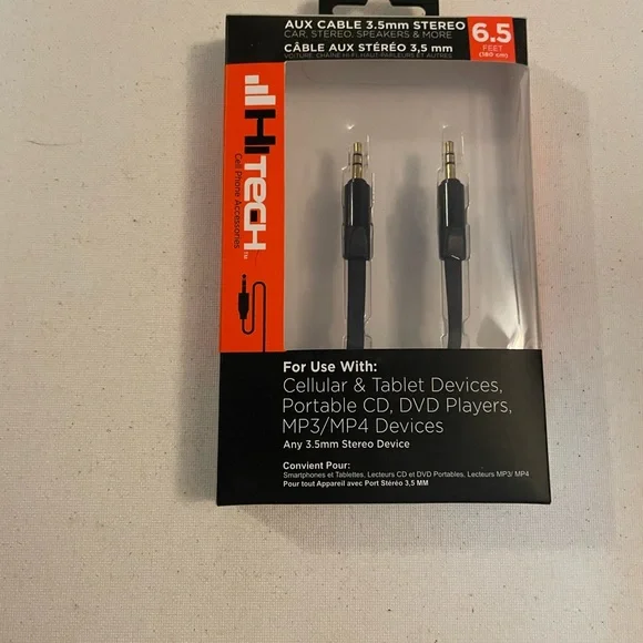 Black 3.5mm Stereo Aux Cable
