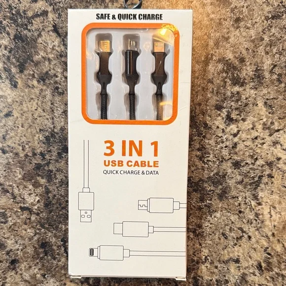 #43 3 in 1 USB Cable - Black
