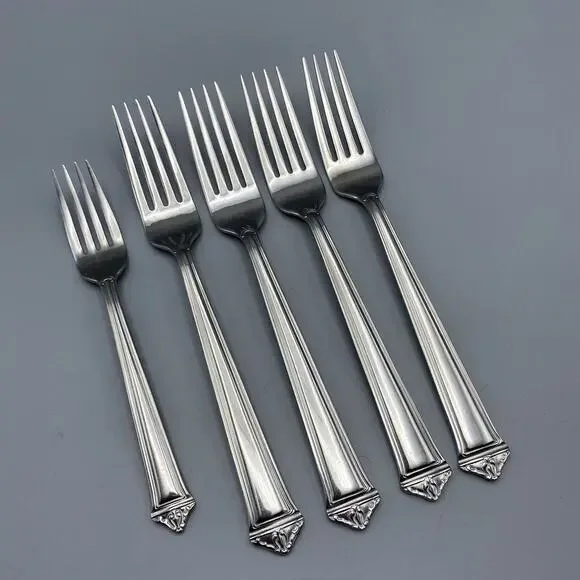 Sabatier‎ LOUVRE Stainless Flatware 5pcs Dinner Forks Salad Replacement