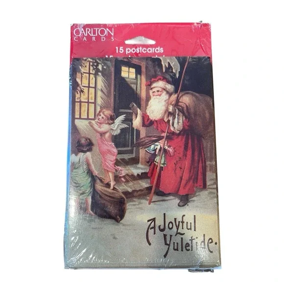 Vintage Santa Postcards‎ A Joyful Yuletide Santa Knocking on Door Angels Qty: 15