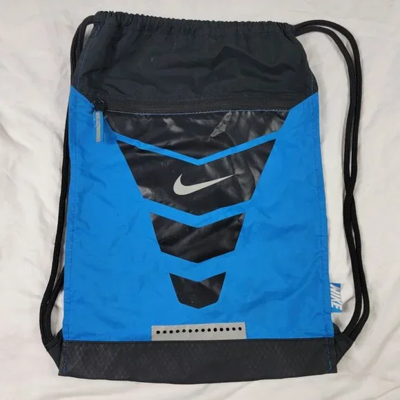 Nike Vapor Blue Black Drawstring Cinch Backpack Bag Training Travel Gym Casual