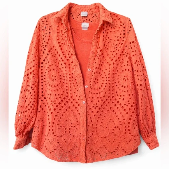 Chico’s Eyelet Button-Front Top + Matching Tank Set