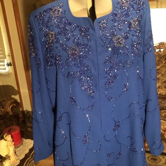Dazzling Matching Jacket/skirt Set Ben Marc International Navy Blue S 18
