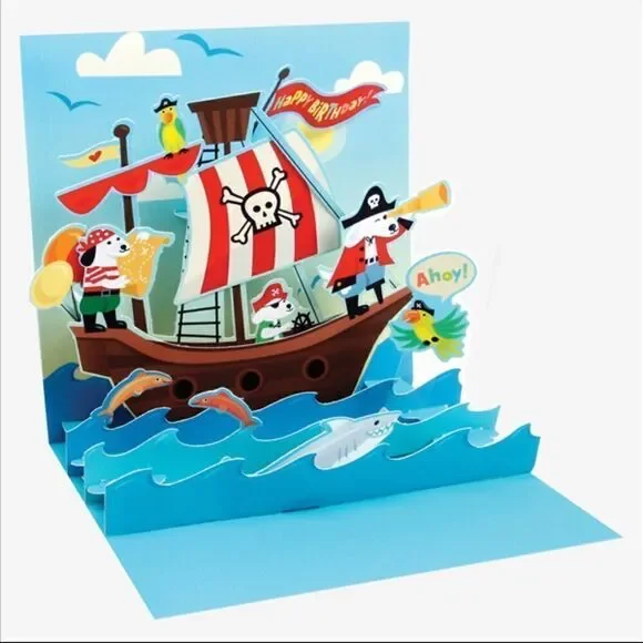 Pop Up Birthday Card Happy Birthday Ahoy Pirates
