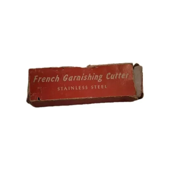 Vintage French Garnishing Cutter Stainless Steel Original Red Box