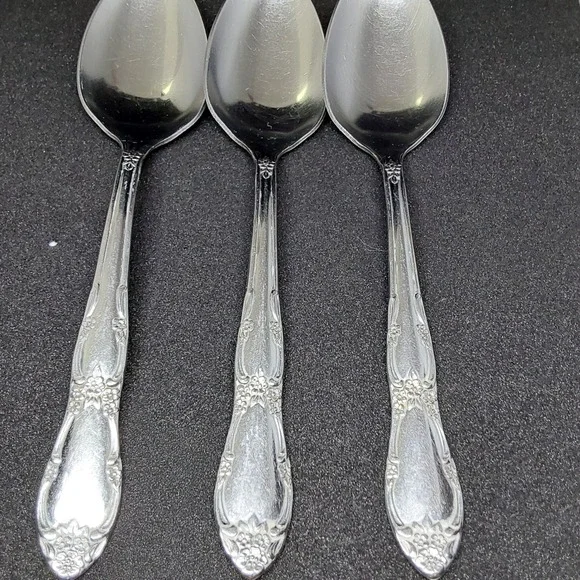 Wm A Rogers Oneida Fenway Daydream Stainless Flatware Lot of 6 Soup‎ Spoons