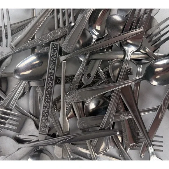 Lot Of 10 pc Mismatched Stainless Forks, Spoons, Knives For Crafts Silverware