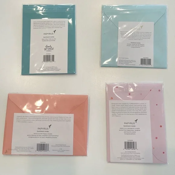 Papyrus Wedding Card Set Of 4 Engagement Party Bridal Shower Gift Party NEW