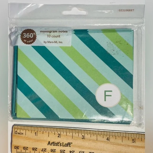 5‎ for $10: Monogrammed Cards 4” x 5” Letter “F” Notes and Envelopes - 10 Count