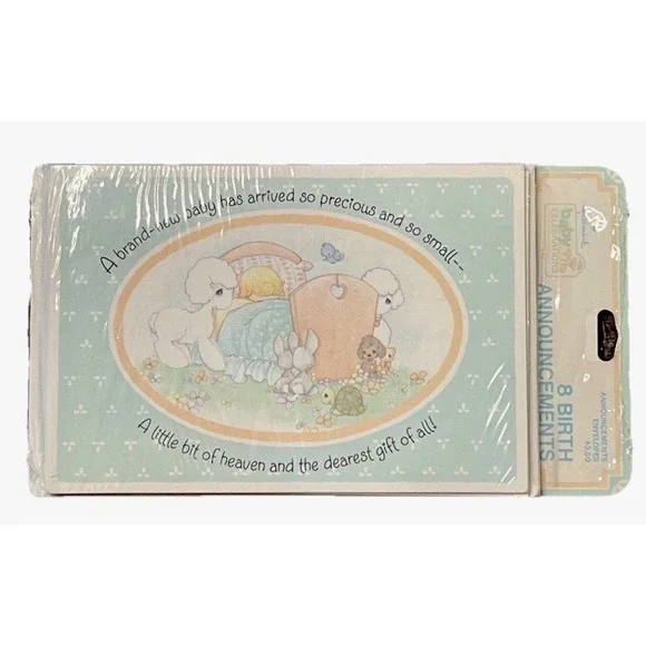 Vintage 1989 Hallmark‎ Birth Announcements Precious Moments Our Precious Unisex