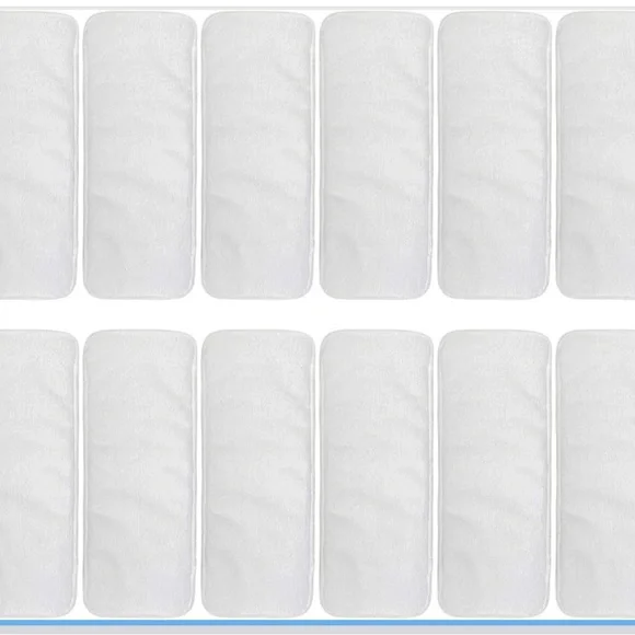 ALVABABY 12pcs Microfiber Inserts,Cloth Diaper Liner,3-Layer Absorbent,Reusable