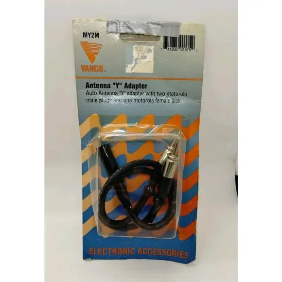 VANCO MY2M Auto Antenna Y Adapter Dual Motorola Plugs - 1 Motorola Female Jack