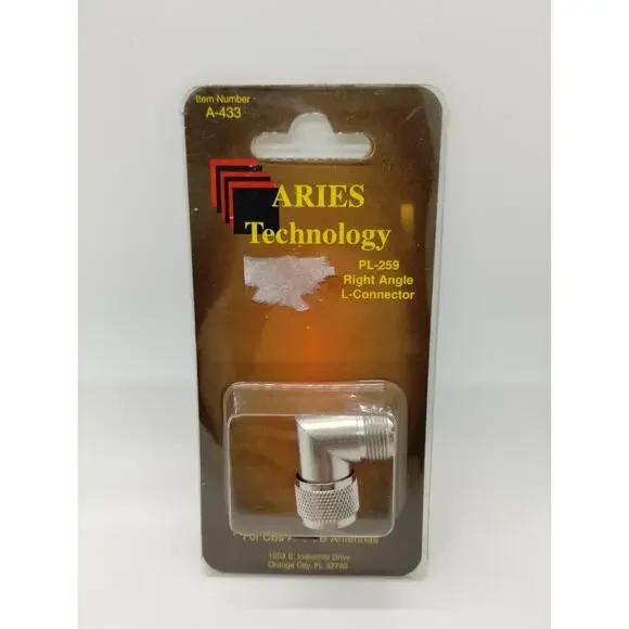 Aries Technology PL-259 Right Angle L- Connector for CBs and CB Antennas