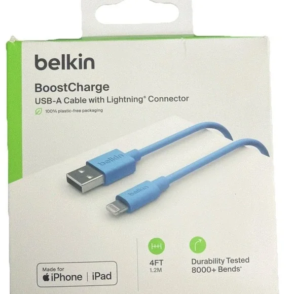 Belkin BOOST CHARGE MFi-Certified Lightning to USB-A 1.2M 4FT Cable New