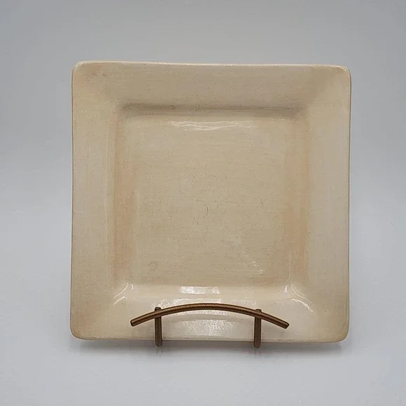 Pier 1 Essential Colours Hand-Painted Earthenware Square Plate 8x8 Cream