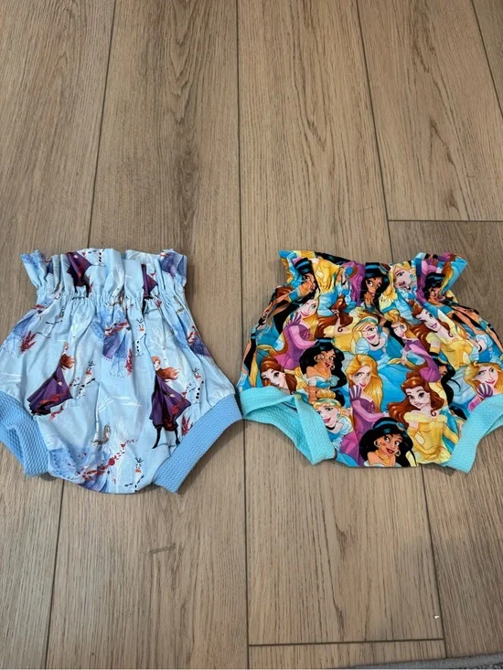 Disney Light Blue Princess & Multicolor Disney Princess Bloomers - size 12-18m