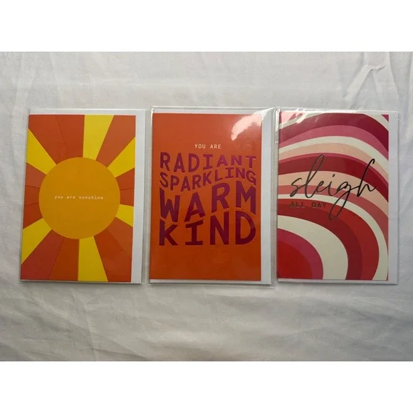 Infinite She Greeting Card Set 3pk You Are Sunshine Radiant Sleigh All Day New