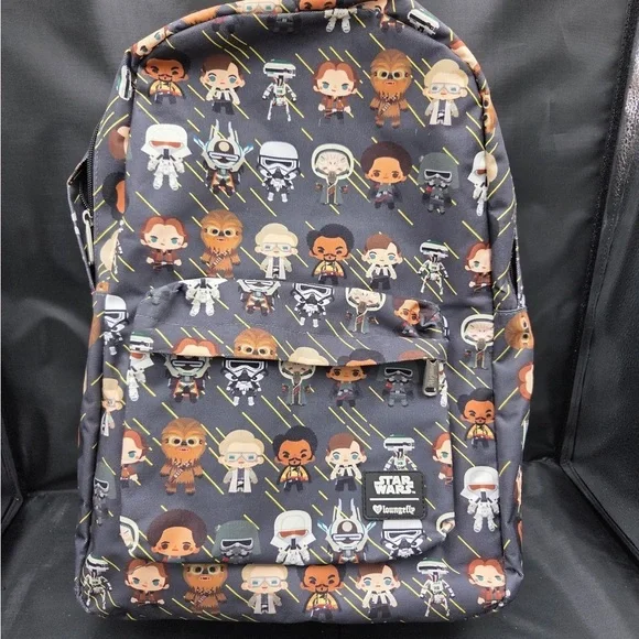 Loungefly Star Wars Character Print Backpack - Black and Brown