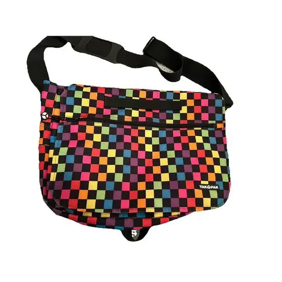 Yak‎ Pak Crossbody Messenger Bag Multi-Color Checkerboard Bag