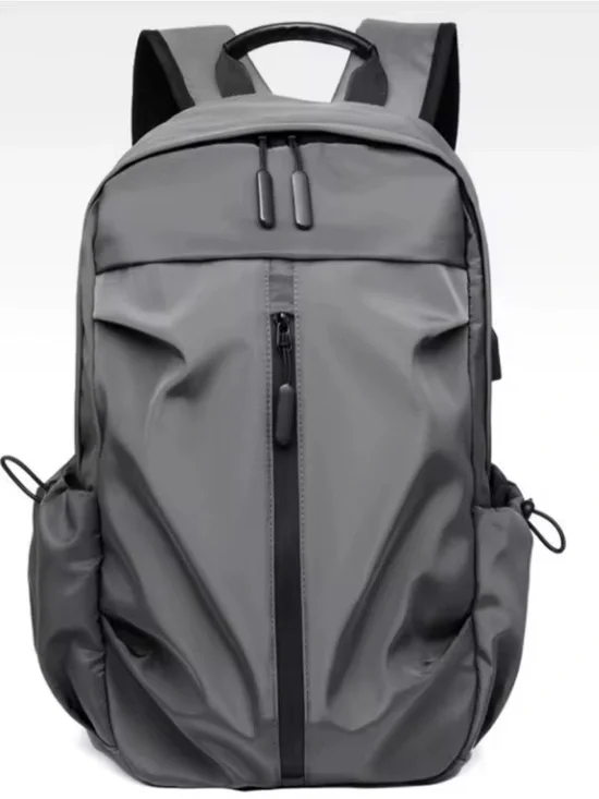 Sleek Gray Men’s Travel Backpack - Modern Everyday Carry with USB port