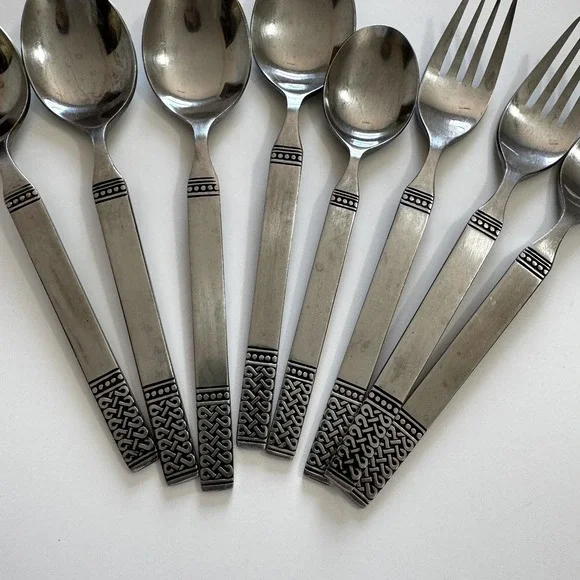 DANIKA MSI Celtic‎ Knot Stainless Mixed Lot 8 Pc Forks And Spoons Japan MCM