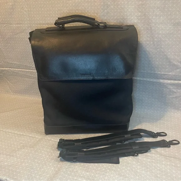 Lo & Sons Prospect Convertible Backpack Black Leather