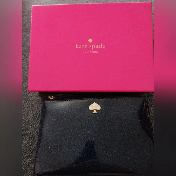 Kate Spade Navy Glitter NWOT Wallet On A String