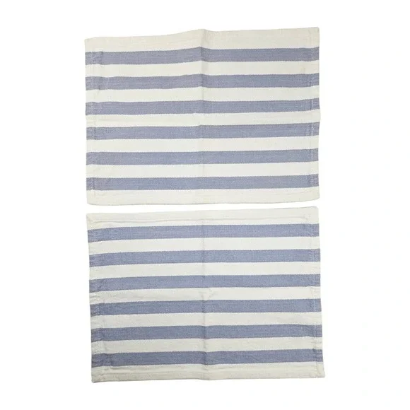 Pier 1 Imports Set of 2 100% Cotton Placemats 13x19 Canvas Striped Made in India