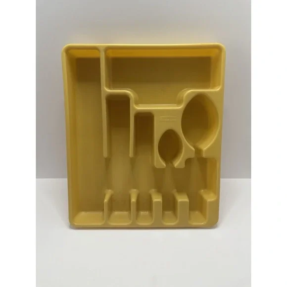 Vintage Rubbermaid Harvest Gold Flatware Kitchen Tray‎ 1970s