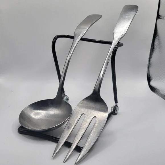 Vintage Supreme Cutlery Japan Stainless Serving Spoon Fork Set Hostess 2pc