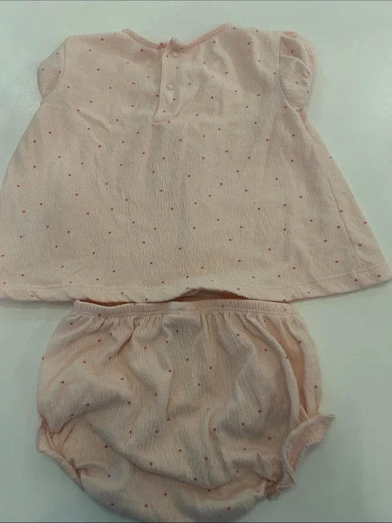 Carter's Light Pink Dot Dress & Diaper Cover Set