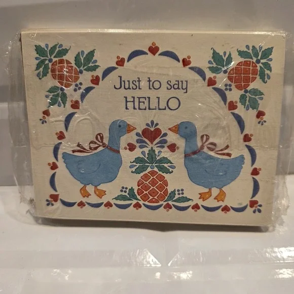 12-Current Country Folk Art Greeting Cards Ducks Pineapples 