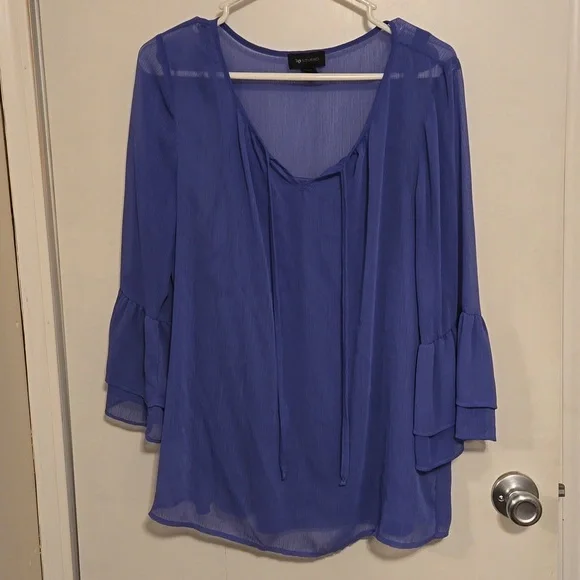 Purple sheer top with matching tank