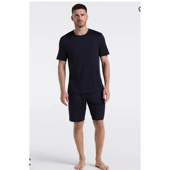 Perry Ellis Portfolio Men's Drawstring Pajama Shorts n Matching Shirt‎ Set New L