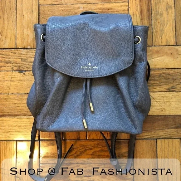 Kate Spade Grey Leather Backpack