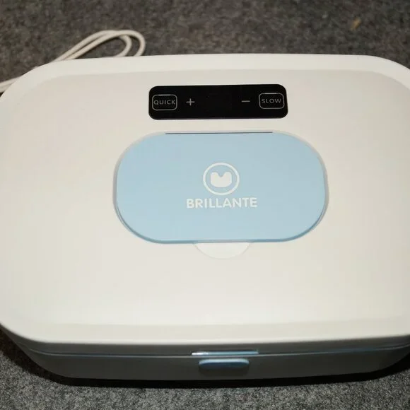 Brillante Baby Wipe Warmer White/Blue LED Temp Display – BDSJ01W-U – NWOB