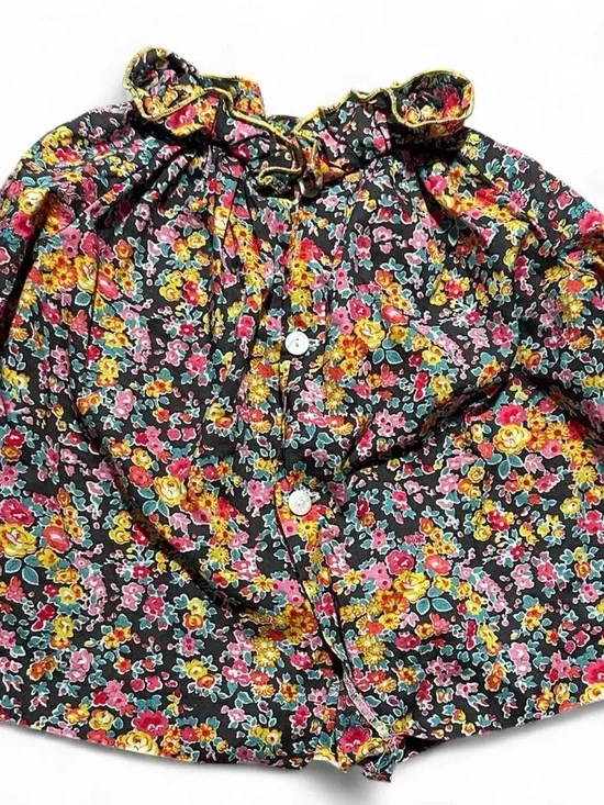 Casilda y Jimena multi-color floral girls top and bloomers