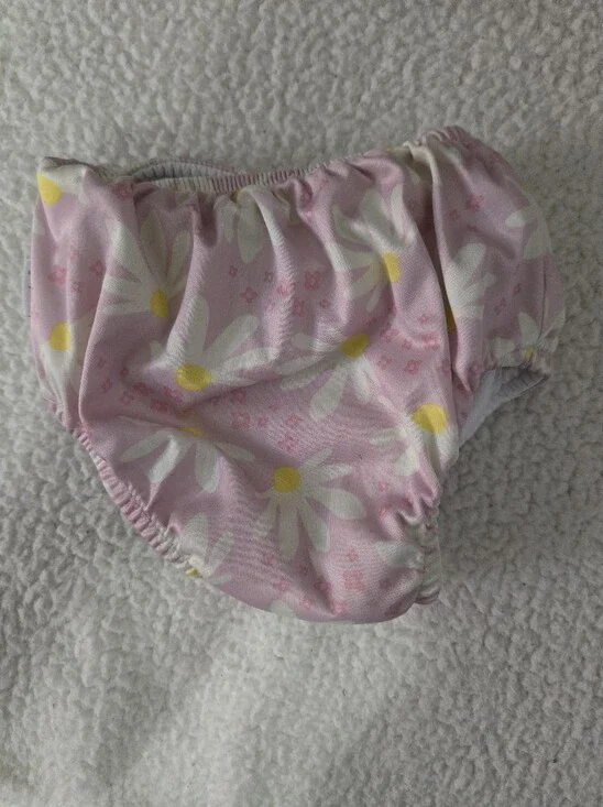 Pink Daisy Print Kids Swim Diaper Cover