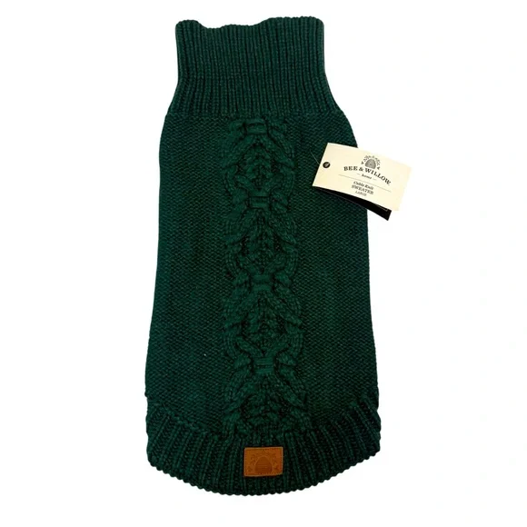 Bee and Willow‎ Dog Cable Knit Sweater Size Large