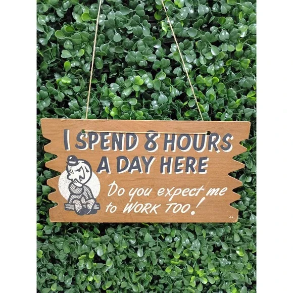 Vintage 1957 Plak Kard Humorous Office Sign Postcard Work Humor Racine Wisconsin