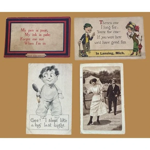 Antique humorous postcards