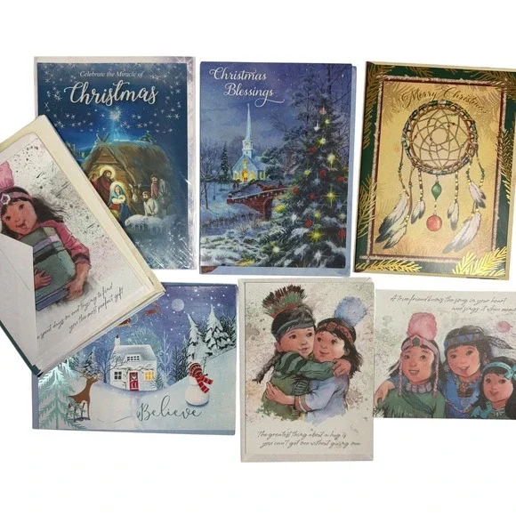 St. Labre/Joseph's Indian School Lot of 18 Christmas Cards Native American Art