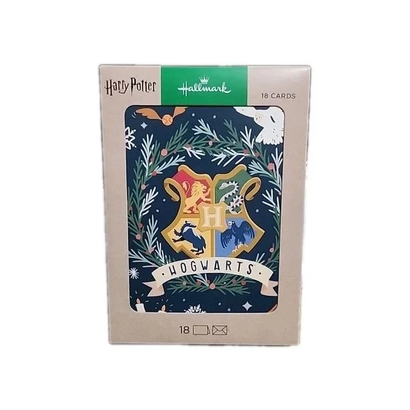 Hallmark Harry‎ Potter Hogwarts Christmas Cards 18 Count with Envelopes Sealed