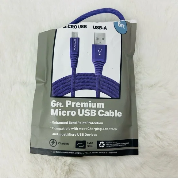 Premium 6ft Micro USB Cable - Purple