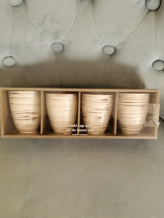 Pier 1 Suki Cup Set in Cream and Brown
