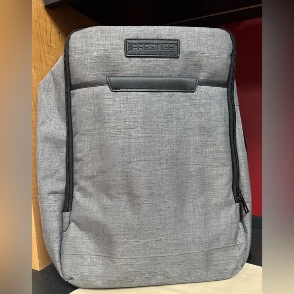 NWOT CRG Prestige Gray & Black Backpack with Adj Shoulder Straps & Multi Handles