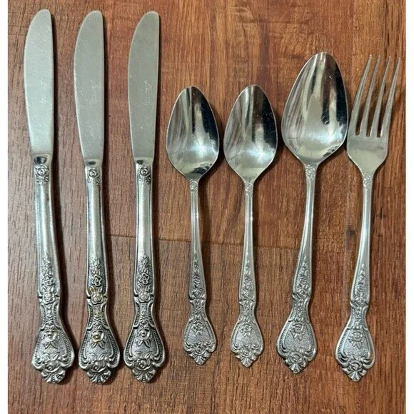 NORMANDY Stainless Japan Vintage Floral Roses Replacements Fork Spoon Knife Lot